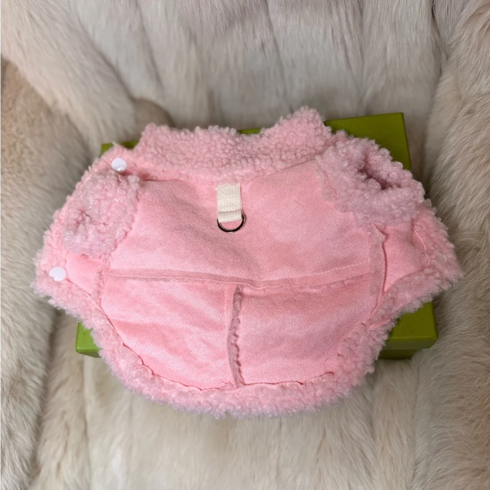 Pink Fleece Dog Jacket XS